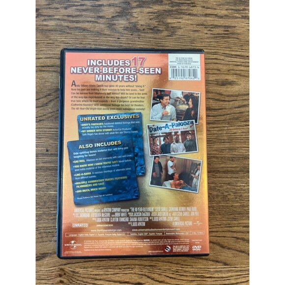 The 40-Year-Old Virgin DVD 2005 Comedy Movie Judd Apatow Steve Carell Pre-Owned - Picture 2 of 4